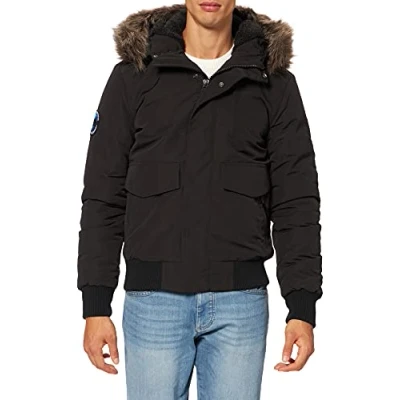 Image of Superdry Men&#039;s Everest Bomber Jacket, Jet Black, XL