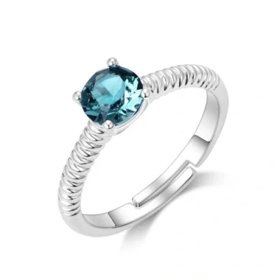 Image of Philip Jones Green Adjustable Crystal Ring Created with Zircondia® Crystals