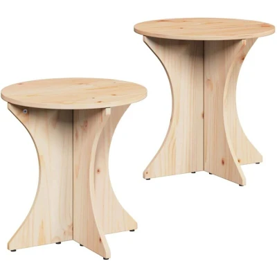 Image of Coffee Table 2 pcs Natural Solid pine wood Vidaxl