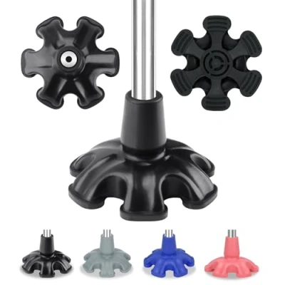 Image of supregear Rubber Ferrules for Walking Stick 19mm Heavy Duty Self Standing Six Base Replacement Sticks, Canes, Folding Canes 6 Prong Cane Foot Pad Tip, Grey