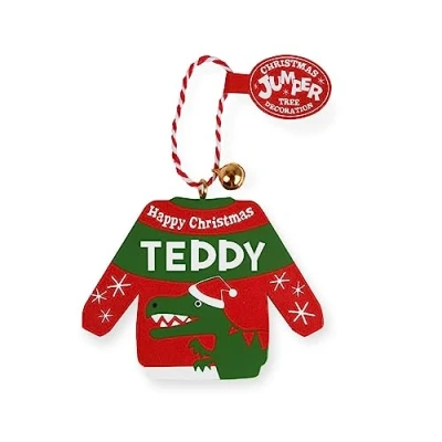 Image of History &amp; Heraldry Personalised Christmas Jumper Decorations (Teddy)