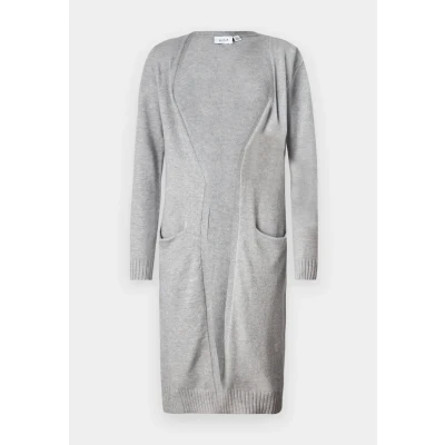 Image of Vila Clothes Women&#039;s Viril L/s Long Knit Cardigan noos Cardigan, Grey (Light Melange), 38 (Manufacturer Size: Medium)