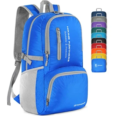 Image of ZOMAKE Lightweight Foldable Backpack 35L Packable Rucksack Backpcks Walking Rucksacks Travel Daypack For Men Women Outdoor Camping Hiking(A Dark blue)
