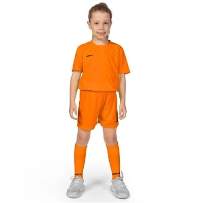 Image of FORZA Kids&#039; Geo Short Sleeve Football Kit Stylish Comfortable Uniform for Young Players (Fluro Orange, Age 7 8)