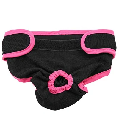 Image of TOPINCN Dog Underwear Cotton Fabric Flexible Physiological Pants Puppy Female Pet Sanitary Diaper for Small Medium Large Dogs(Xs Black)