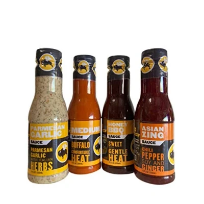 Image of Buffalo Wild Wings Milder Variety Bundle: Parmesan Garlic, Medium, Honey BBQ, Asian Zing: 12 Ounces Each