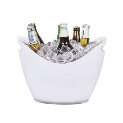Image of 8L Large Ice Bucket with Handle,Acrylic Beverage Tub Champagne Drink for Party,Bar,Home Cooling Beer, and Wine