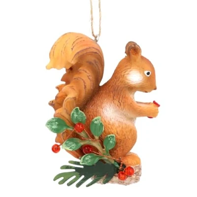 Image of Gisela Graham Squirrel on Log Christmas Tree Decoration