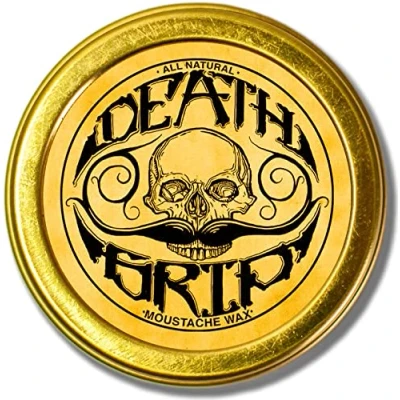 Image of Moustache Wax by Death Grip Extra Strong Hold Mustache Perfect For Men Grooming White Blond Brown Black or Grey Handlebar Mustaches 1oz