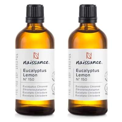 Image of Naissance Lemon Eucalyptus Essential Oil (No. 150) 200ml (2x100) Pure, Natural, Steam Distilled for Aromatherapy, Diffusers, Massage Blends