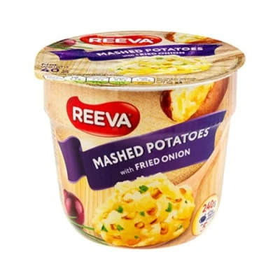 Image of Reeva mashed Potato Pots Halal Certified Instant Potatoes 40g (Pack of 6) + FabFinds Mug (Onion)