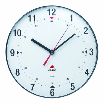 Image of Alba Wall Clock, ABS, White, L x 25 cm W, HORCLAS