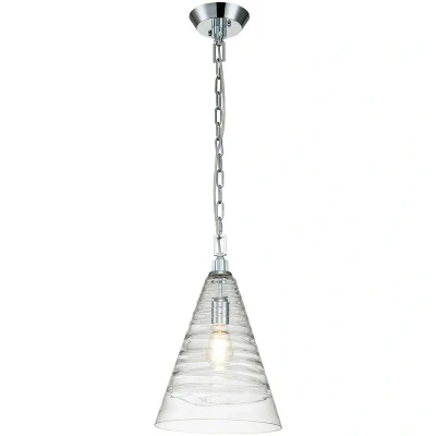 Image of Feiss Elmore Dome Pendant Ceiling Light Polished Chrome