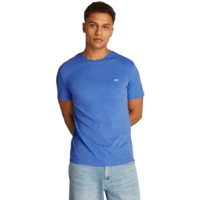 Image of Tommy Jeans SLIM Jaspe TEE Basic Tshirt, Men&#039;s, Size: 58, Tempo blue