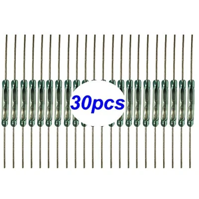 Image of Gebildet 30pcs Reed Switch,Magnet Near Connect Circuit, Magnet Away Break Magnetic Induction Switch, Miniature Contact (2mm X 14mm)