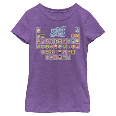 Image of Animal Crossing Girls&#039; Little, Big Periodically T Shirt, Pur Berry, Large