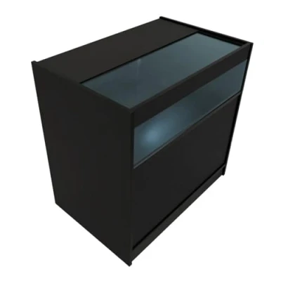 Image of Black Shop Counter led Light b 900mm Lockable Sliding Doors 2