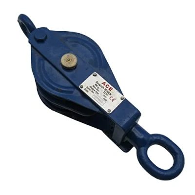 Image of Double Sheave Snatch Block with Swivel Eye 1 Ton 100MM 10MM Wire (Rope Pulley Safety Lifting)