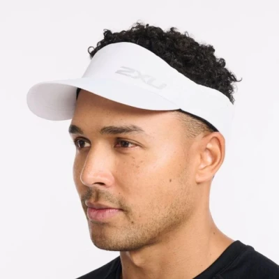 Image of 2XU Unisex Run Visor, White, one Size