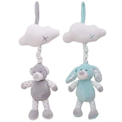 Image of Toyland® 38cm (14) Musical Lullaby Grey Baby Bear Cot Plush &amp; Toddler Pram Toys Suitable From Birth