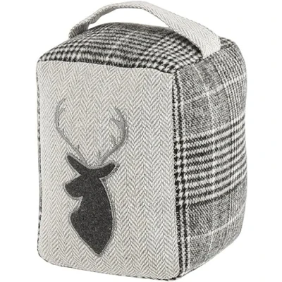 Image of Fabric Door Stop Grey Stag 1.4kg Heavyweight Doorstop Weight