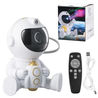 Image of Bezavea Astronaut Galaxy Projector Starry Night Light Projector, 360Adjustable Star with Remote Control, Nebula Ceiling Projection Lamp, Lamp (C)