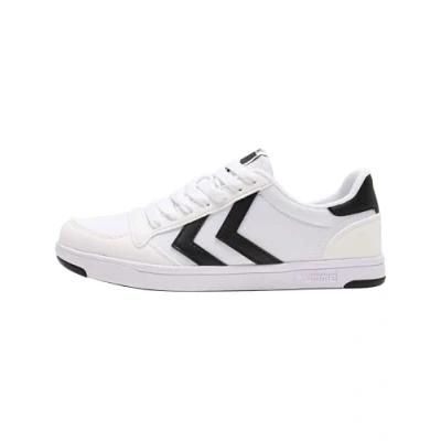 Image of Hummel Unisex Stadil Light Canvas Sneaker, White Black, 5.5 UK