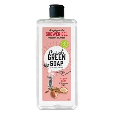 Image of Marcel&#039;s Green Soap Shower gel Argan &amp; Oudh Microplastic Free Paraben 100% recycled plastic bottle 99% biodegradable vegan