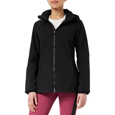 Image of CMP Woman Jacket ZIP HOOD Soft shell jacket, Women&#039;s, Size: 12, Black