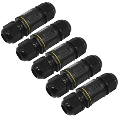 Image of 5 PCS Waterproof Junction Box Outdoor Cable Connector, HUYU IP68 Connector External Sleeve Coupler 2 Way Mains Electrical Weatherproof Block Ø5mm Ø12mm