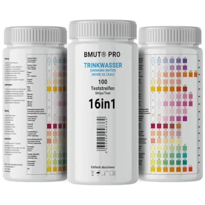 Image of 16 in 1 Drinking Water Test Strips Tester Pack of 100 for Tap Quality Analysis Total Hardness Lead Copper Nitrate