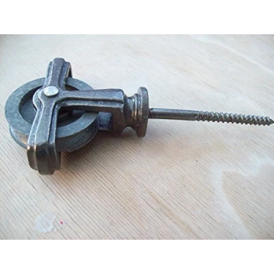 Image of Ironmongery World Cast Iron Single Double Wheel Screw Plate Pulley Clothes Ai...