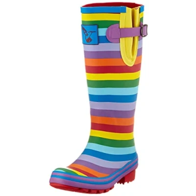 Image of Evercreatures Womens Wellington Boots 10RBW06 Rainbow 6 UK, 39 EU Regular