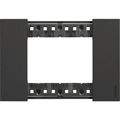 Image of Bticino KA4803KG Living Now Plate 3 Modules, Zamak, Black