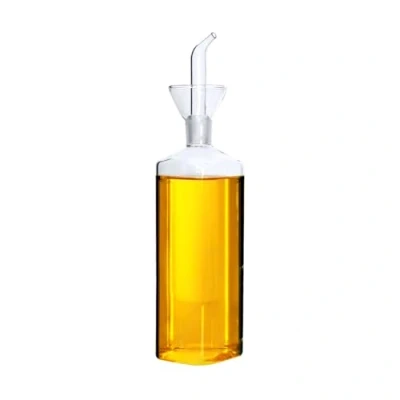 Image of Lanhope Oil Bottle Glass Olive Dispenser Cooking Vinegar Measuring With Spout for Kitchen and BBQ (500ml/17.6oz)