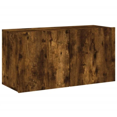 Image of vidaXL TV Cabinet Wall mounted Smoked Oak 80x30x41 cm