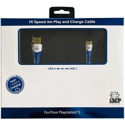 Image of iMP Tech PS5 High Speed 4 Metre Play &amp; Charge Cable (PS5)