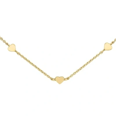Image of Dew Sterling Silver and Gold Plate Heart 18&quot; Station Necklace