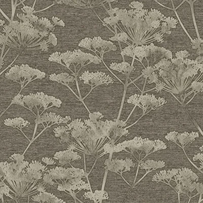 Image of Boutique Taupe &amp; Gold Serene Seedhead Floral Wallpaper