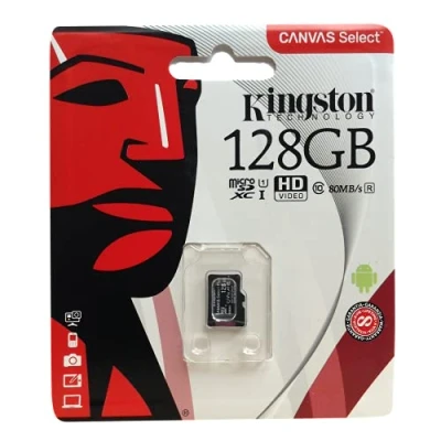 Image of Original Kingston Technology 16GB/32GB/64GB/128GB Mini Genuine Micro SD Memory Card for Tablet, Mobile, Black (128GB)