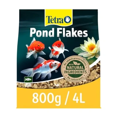 Image of Tetra Pond Flake, Complete and Varied Fish Food for Young Small Fish, 4 Litre