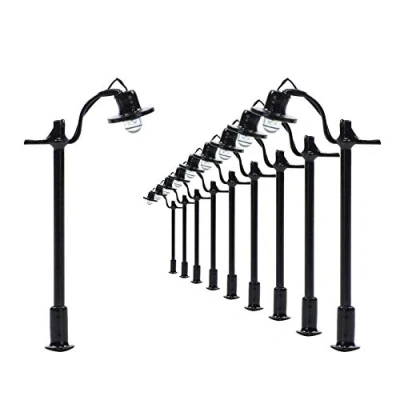 Image of L004 10pcs model Railway Lamppost lamp HO TT 4cm 12v outdoor lights buliding kit light blubs