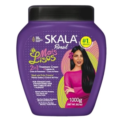 Image of Smooth &amp; Sleek Hair Extra Lisos Conditioner Skala 1000ml Anti Frizz Straightening Formula