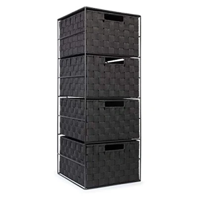 Image of EHC 4 Drawer Storage Cabinet for Bedroom, Bathroom Black