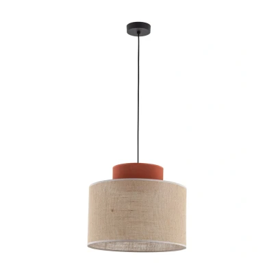 Image of TK Lighting Duo pendant light, Ø 20 cm, rust brown/natural brown, jute