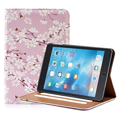 Image of 32nd Floral Series Design PU Leather Book Folio Case Cover for Apple iPad Mini 4 (2015), Designer Flower Pattern Flip With Built In Stand Cherry Blossom