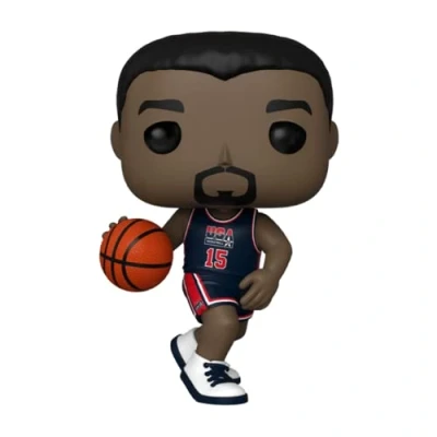 Image of Funko Pop! Jumbo: USA Basketball Magic Johnson (1992 Team Navy Uni) (Special Edition) #125 Vinyl Figure (10&quot;), Blue