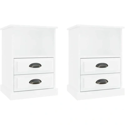 Image of vidaXL Bedside Cabinets 2 pcs High Gloss White 43x36x60 cm