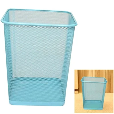 Image of ARA CHOICE Colorful Mesh Bins Waste Rubbish Paper Wastebasket Trash Can Dustbin Metal Square Bin for Home Office easy to use Recycling Bedrooms Multi Colour with Attractive looks (Turquise)