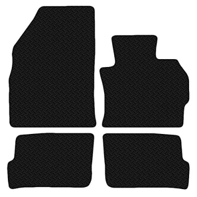 Image of Carsio Car Mats For Mitsubishi Mirage 2013 Onwards 3mm 4pc Set Tailored Fit Rubber Floor Mat Complete Accessory Black Custom Fitted Anti Slip Backing, Heavy Duty &amp; Waterproof